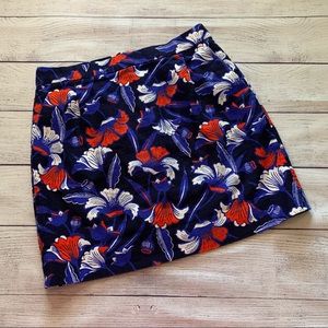 J Crew Floral Basket Weave Mini Skirt Size 4